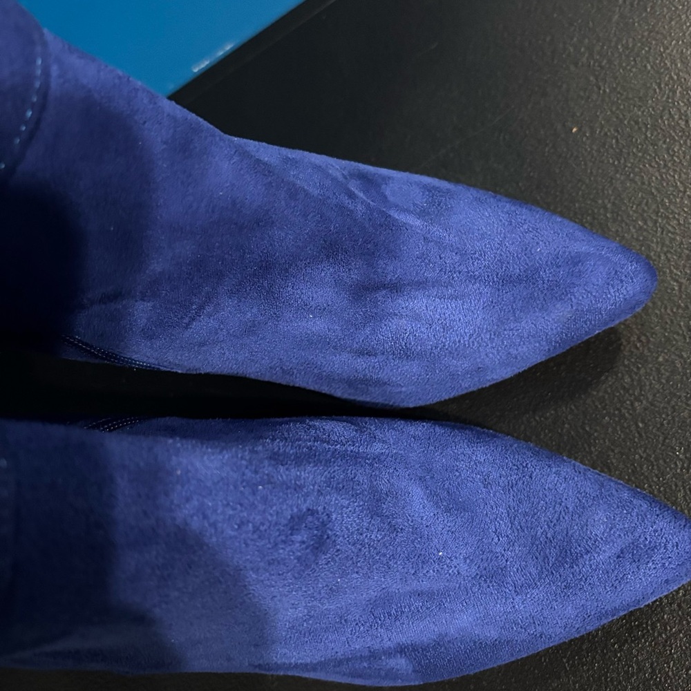 JustFab Blue Over the Knee Boots with Pointed Toe - Picture 8 of 8